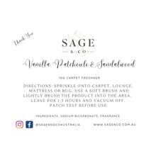 Load image into Gallery viewer, Carpet Freshner - Vanilla, Patchouli & Sandlewood - 1kg (7836285534464)