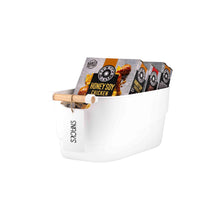 Load image into Gallery viewer, White Storage Tub With Wooden Handle - Medium (7815559840000)