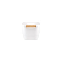 Load image into Gallery viewer, White Storage Tub With Wooden Handle - Small (7744432275712)