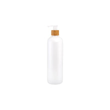 Load image into Gallery viewer, White Pump Bottles with 2 Square Hole Bamboo Tray - 500ml x 2 (7823497232640)