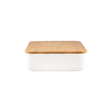 Load image into Gallery viewer, White Storage Container with Bamboo Lid - Medium (7817120022784)