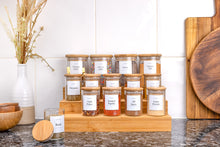 Load image into Gallery viewer, Glass Cannister Storage Jar with Bamboo Lid - 110ml - Herb and Spice (7744317227264)