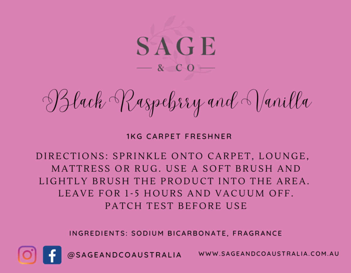 Carpet Freshner - Black Raspberry and Vanilla- 1kg – Sage and Co Australia