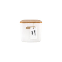 Load image into Gallery viewer, White Storage Container with Bamboo Lid - Small Deep (7817119334656)
