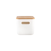 Load image into Gallery viewer, White Storage Container with Bamboo Lid - Small Deep (7817119334656)
